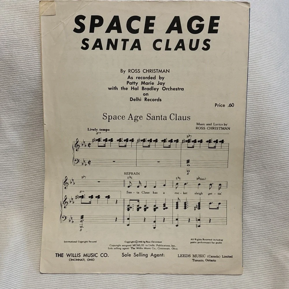 PATTY MARIE JAY WHEN CHRISTMAS BELLS ARE RINGING SHEET MUSIC PIANO/VOCAL 1961